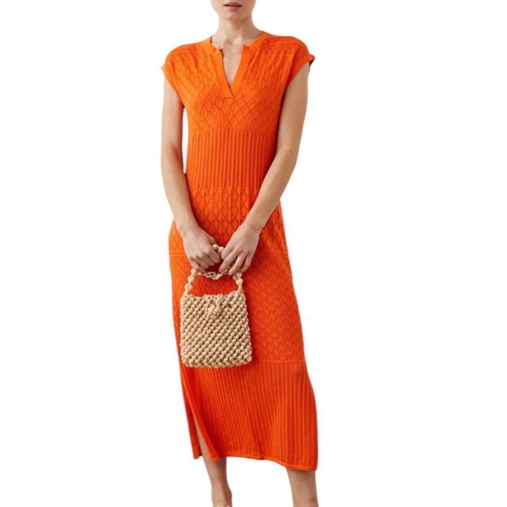 Rails Crochet Knit Ashley Dress In Arancione